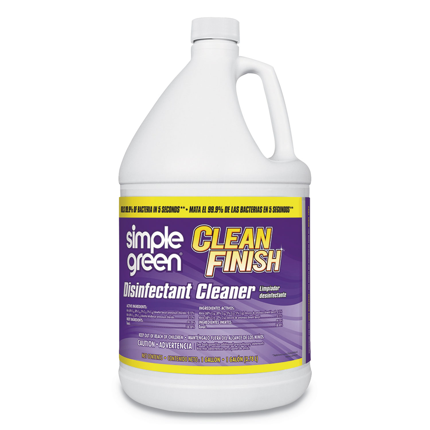 Simple Green SMP01032 Clean Finish Disinfectant Cleaner, 32 oz Bottle, Herbal, 12/CT