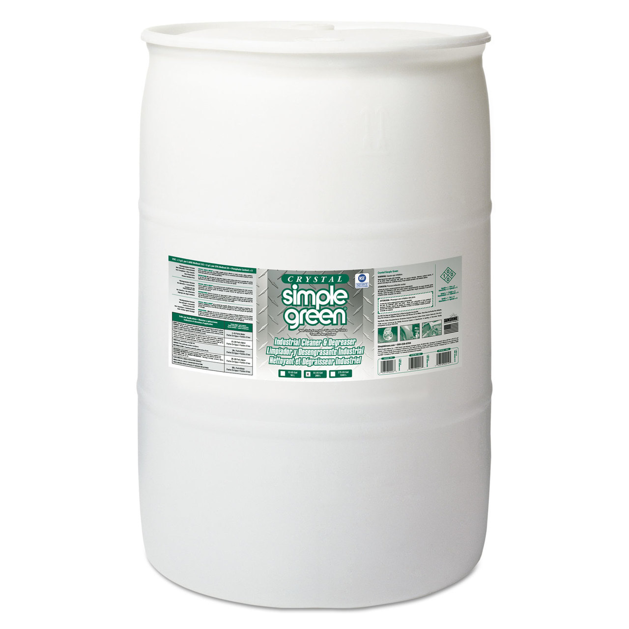 Simple Green SMP19055 Crystal Industrial Cleaner/Degreaser, 55gal Drum