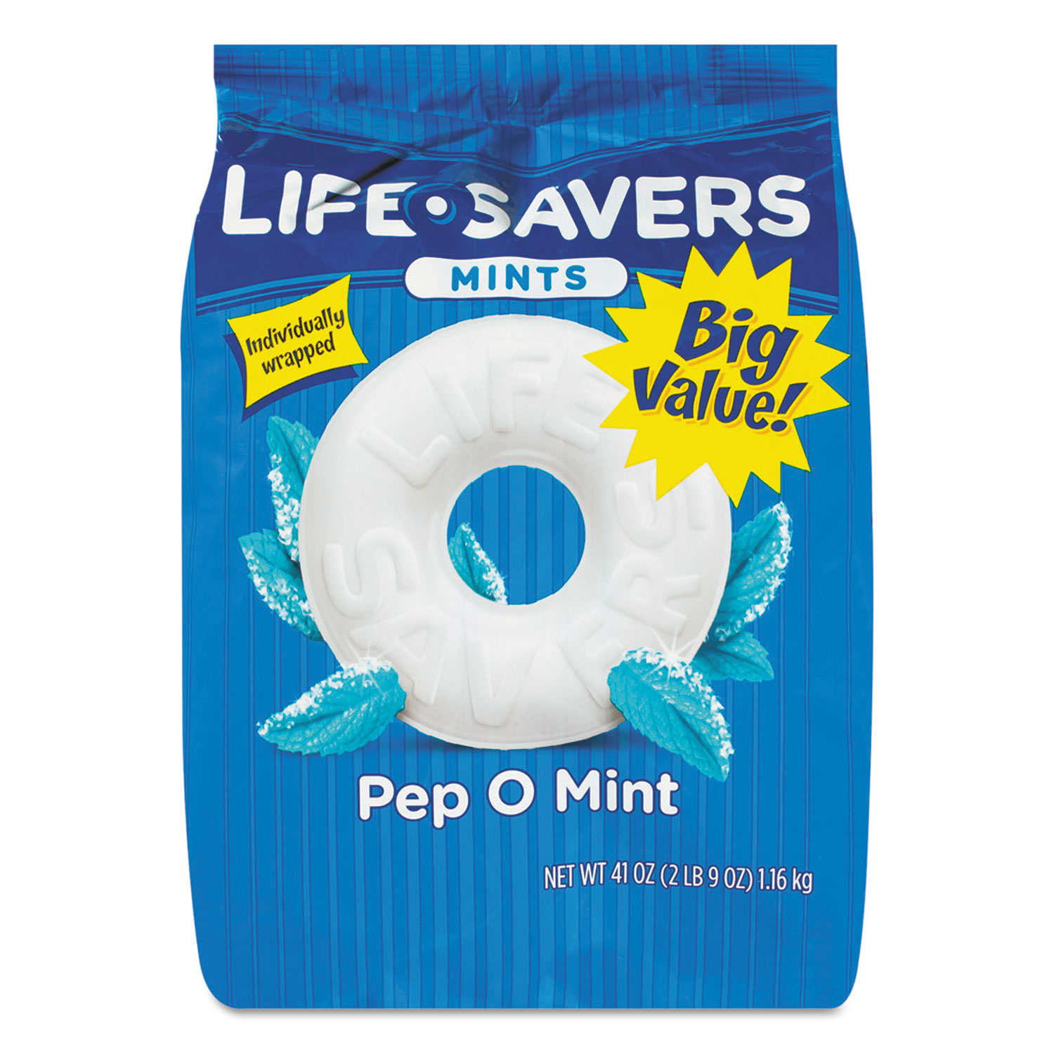 LifeSavers LFS88504 Hard Candy Mints, Wint-O-Green, Individually Wrapped, 6.25oz Bag