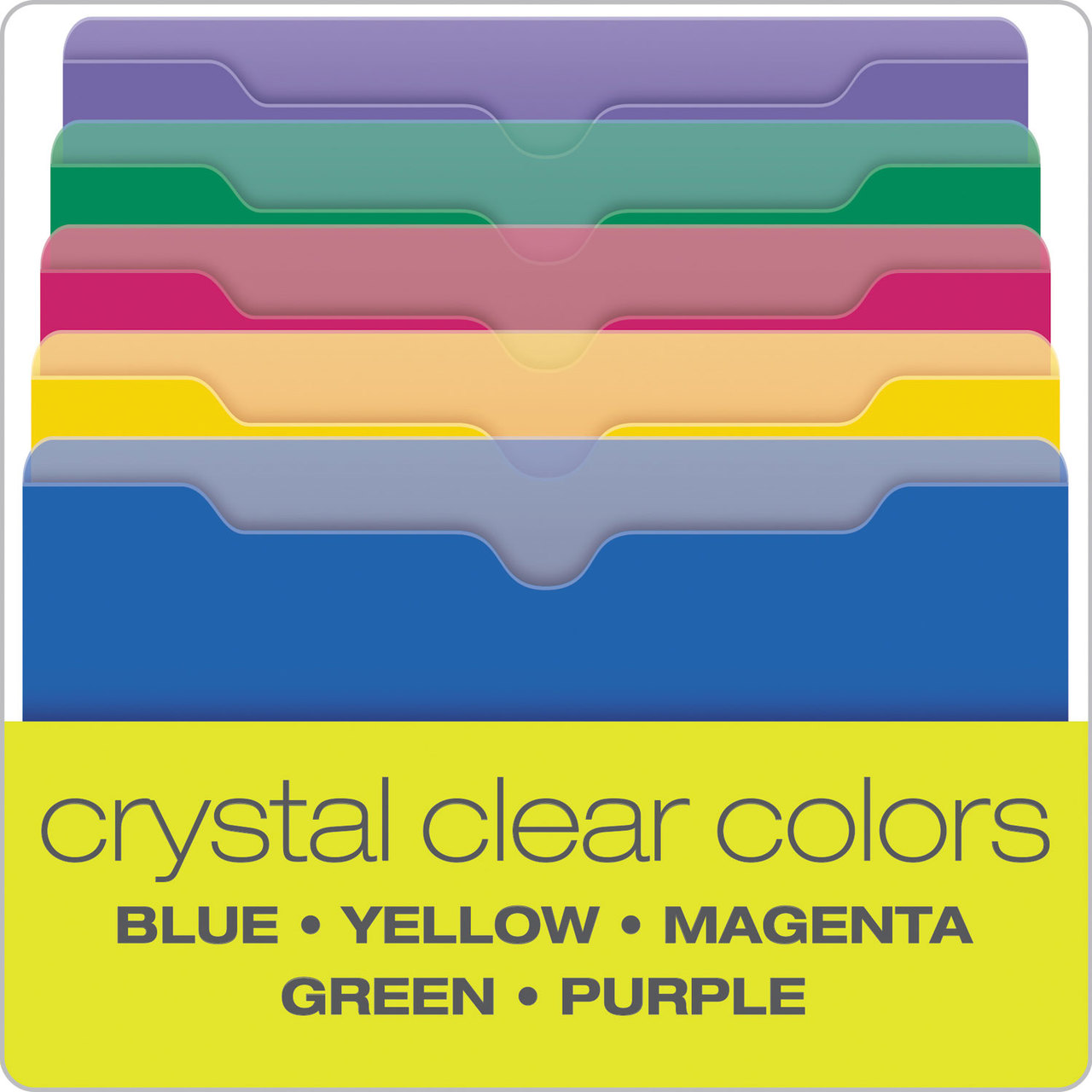 Pendaflex PFX50990 Expanding File Jackets, Letter, Poly, Blue/Green/Purple/Red/Yellow, 10/Pack