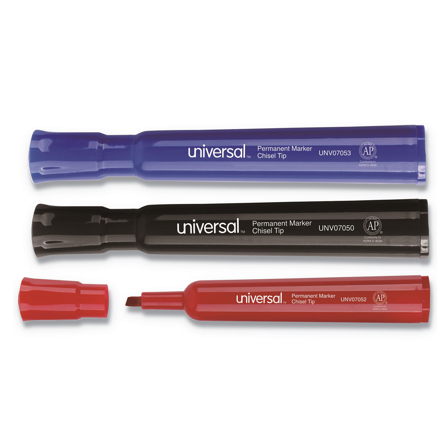 Universal UNV07051 Chisel Tip Permanent Marker, Broad, Black, Dozen