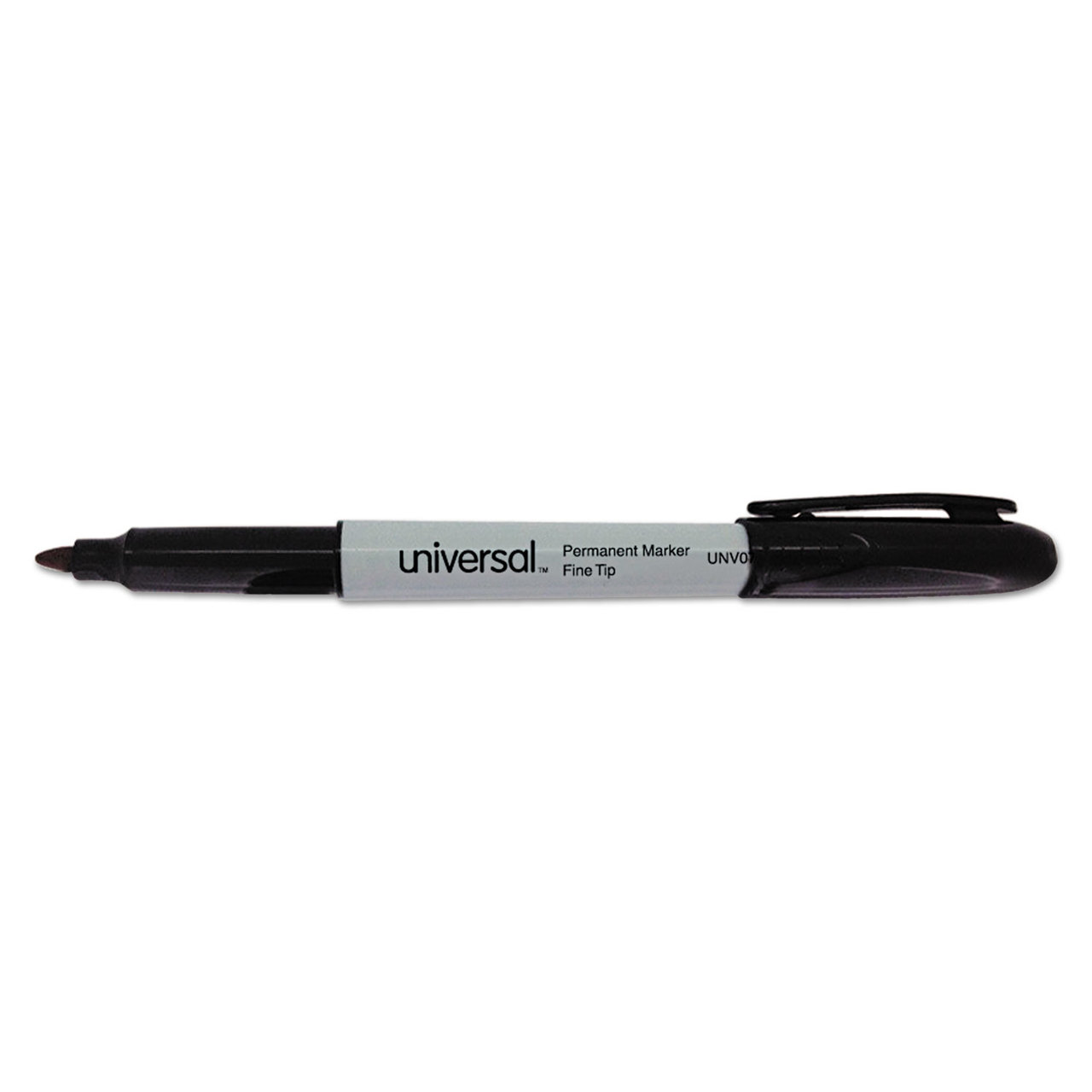 Universal UNV07070 Pen-Style Permanent Marker, Fine Bullet Tip, Black, 36/Pack
