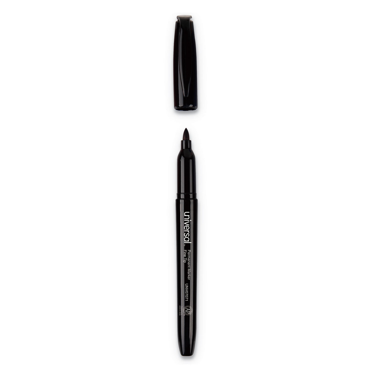 Universal UNV07071 Pen-Style Permanent Marker, Fine Bullet Tip, Black, Dozen