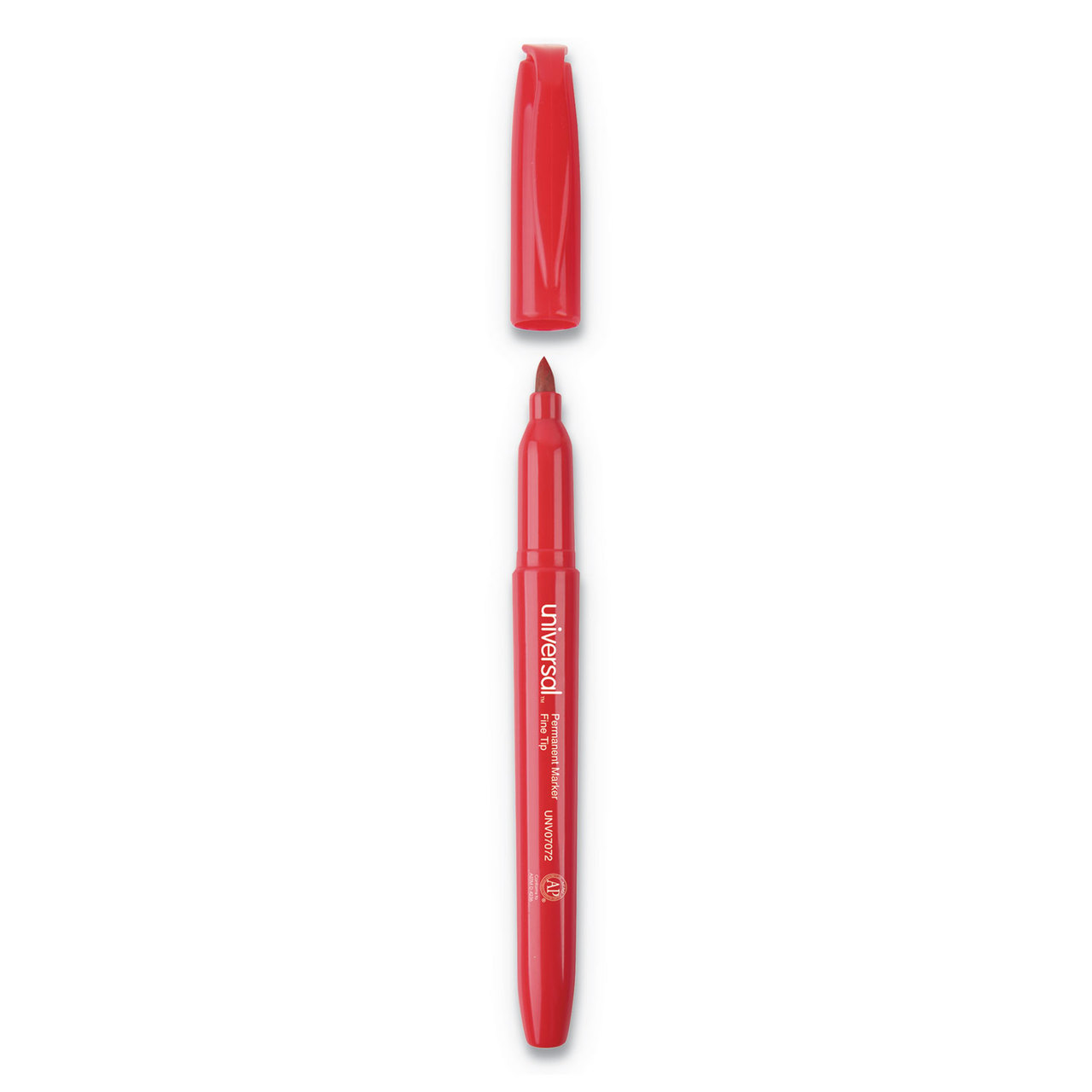 Universal UNV07072 Pen-Style Permanent Marker, Fine Bullet Tip, Red, Dozen