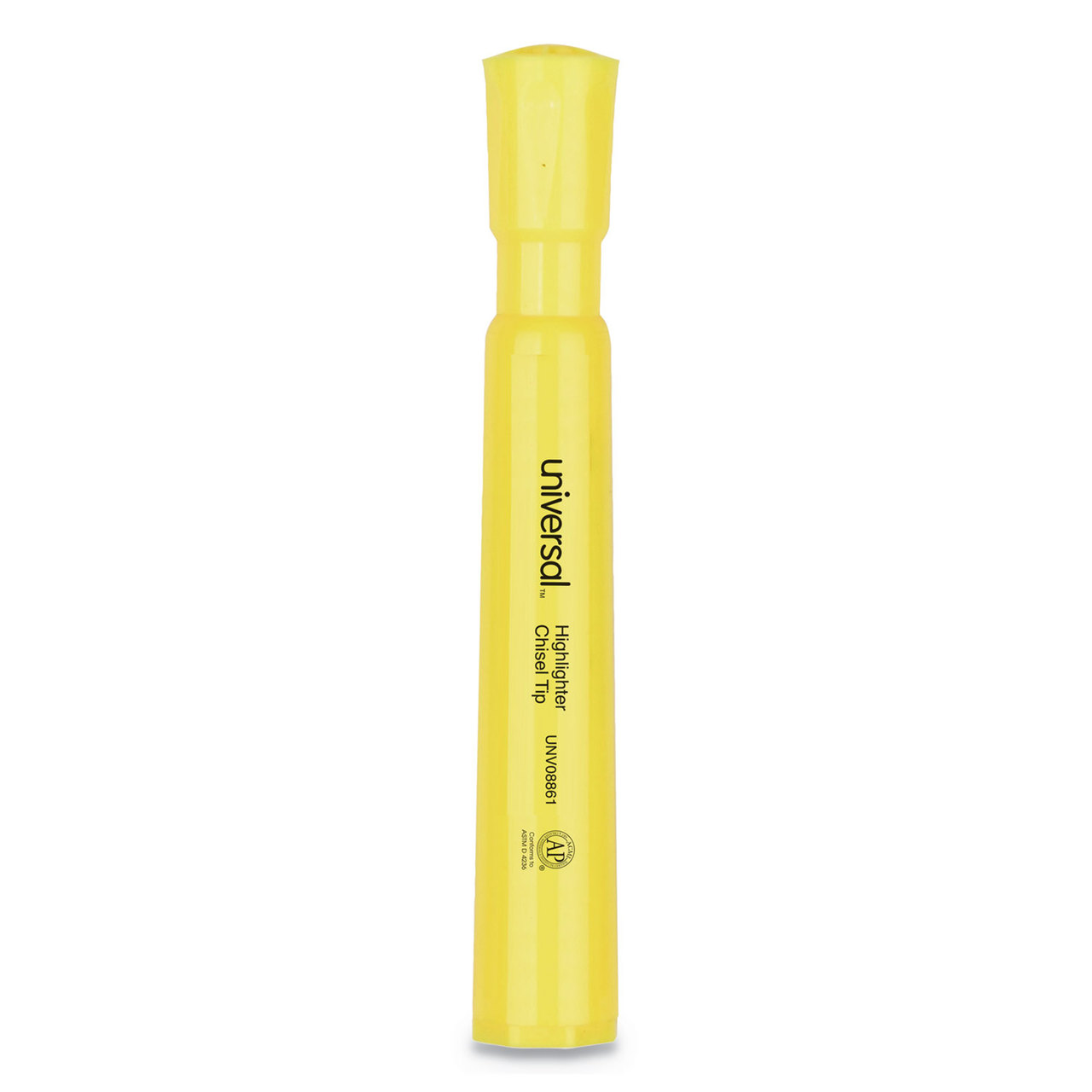 Universal UNV08861 Desk Highlighter, Chisel Tip, Fluorescent Yellow, Dozen