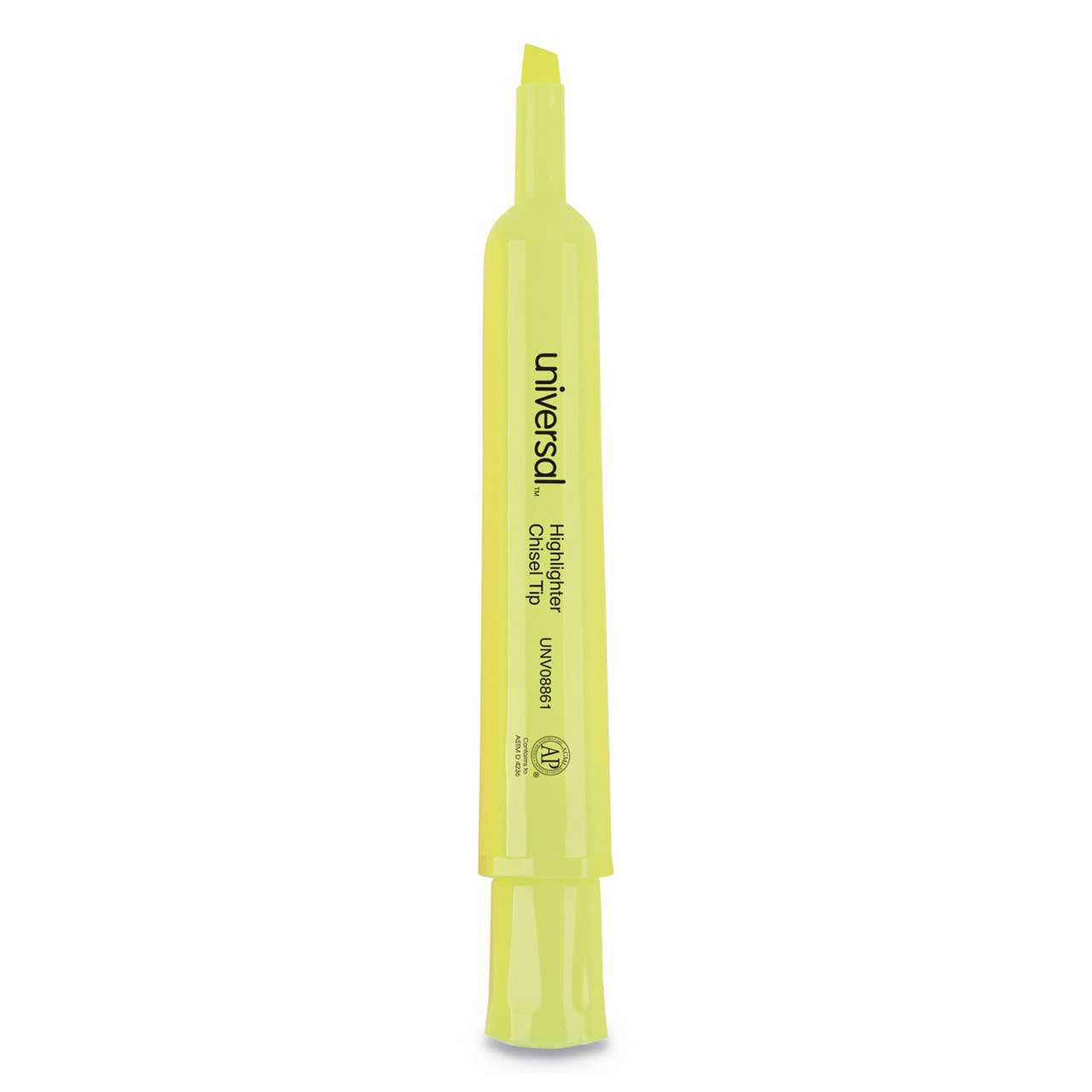Universal UNV08861 Desk Highlighter, Chisel Tip, Fluorescent Yellow, Dozen