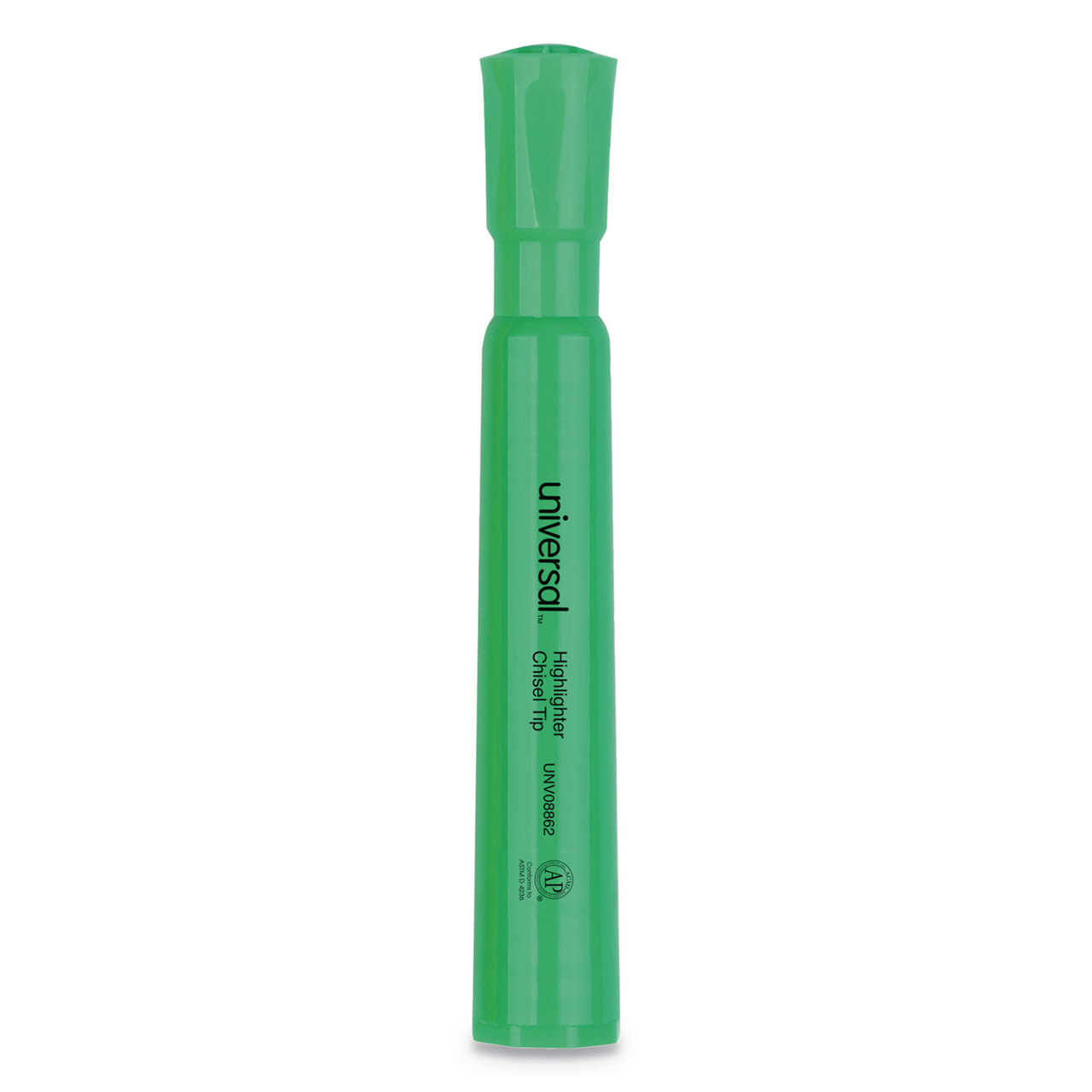 Universal UNV08862 Desk Highlighter, Chisel Tip, Fluorescent Green, Dozen