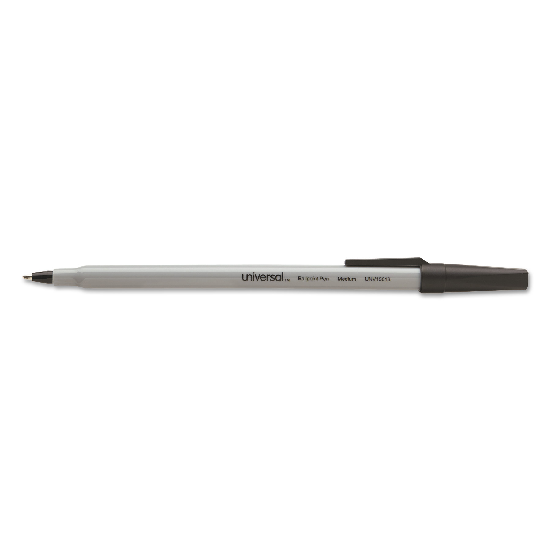 Universal UNV15614 Stick Ballpoint Pen Value Pack, Medium 1mm, Blue Ink, Gray Barrel, 60/Pack