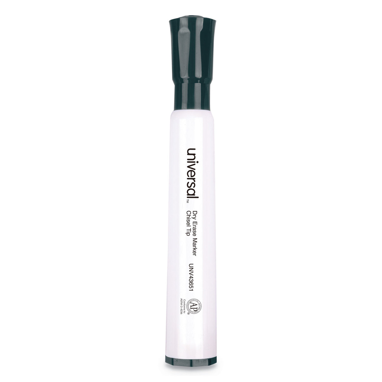 Universal UNV43651 Dry Erase Marker, Broad Chisel Tip, Black, Dozen