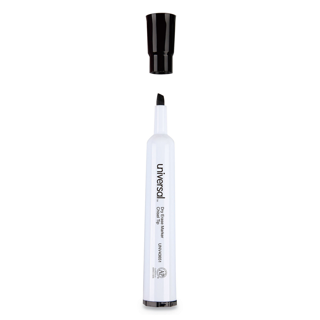 Universal UNV43651 Dry Erase Marker, Broad Chisel Tip, Black, Dozen