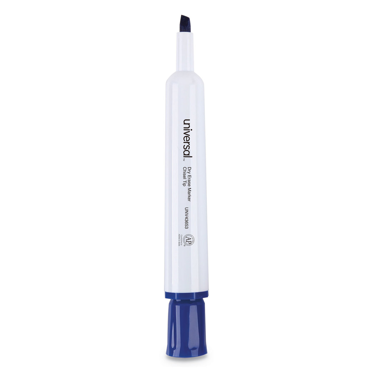 Universal UNV43653 Dry Erase Marker, Broad Chisel Tip, Blue, Dozen