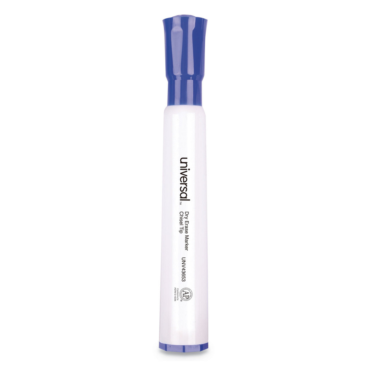 Universal UNV43653 Dry Erase Marker, Broad Chisel Tip, Blue, Dozen