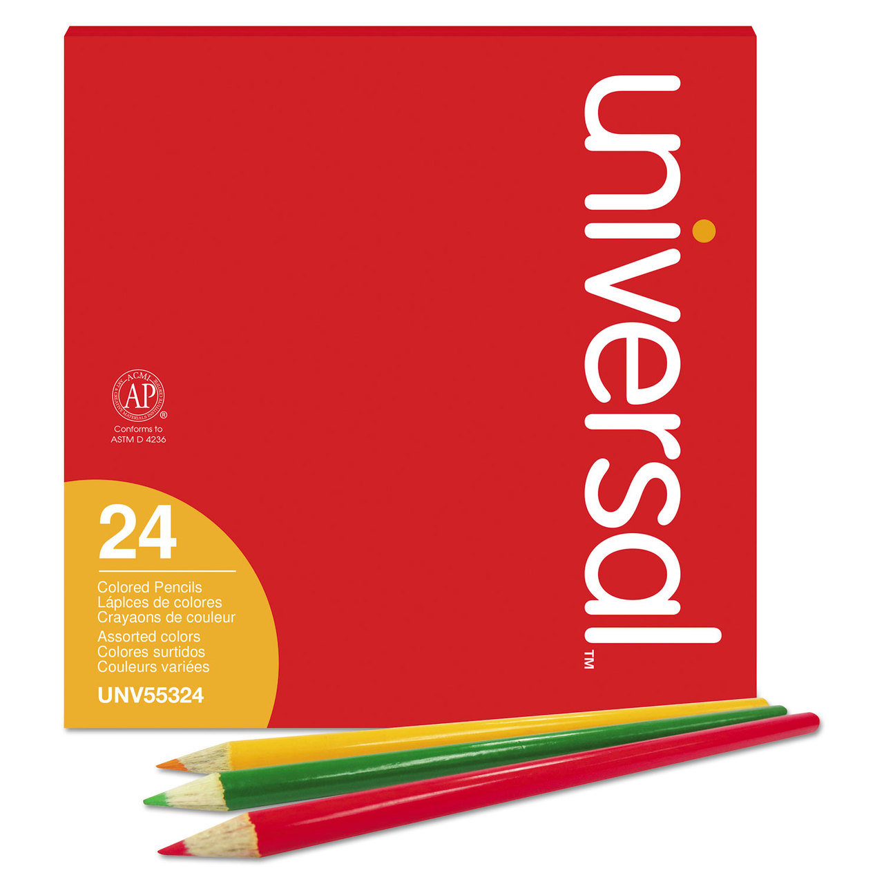 Universal UNV55144 Woodcase Pencil, HB #2, Yellow Barrel, 144/Pack