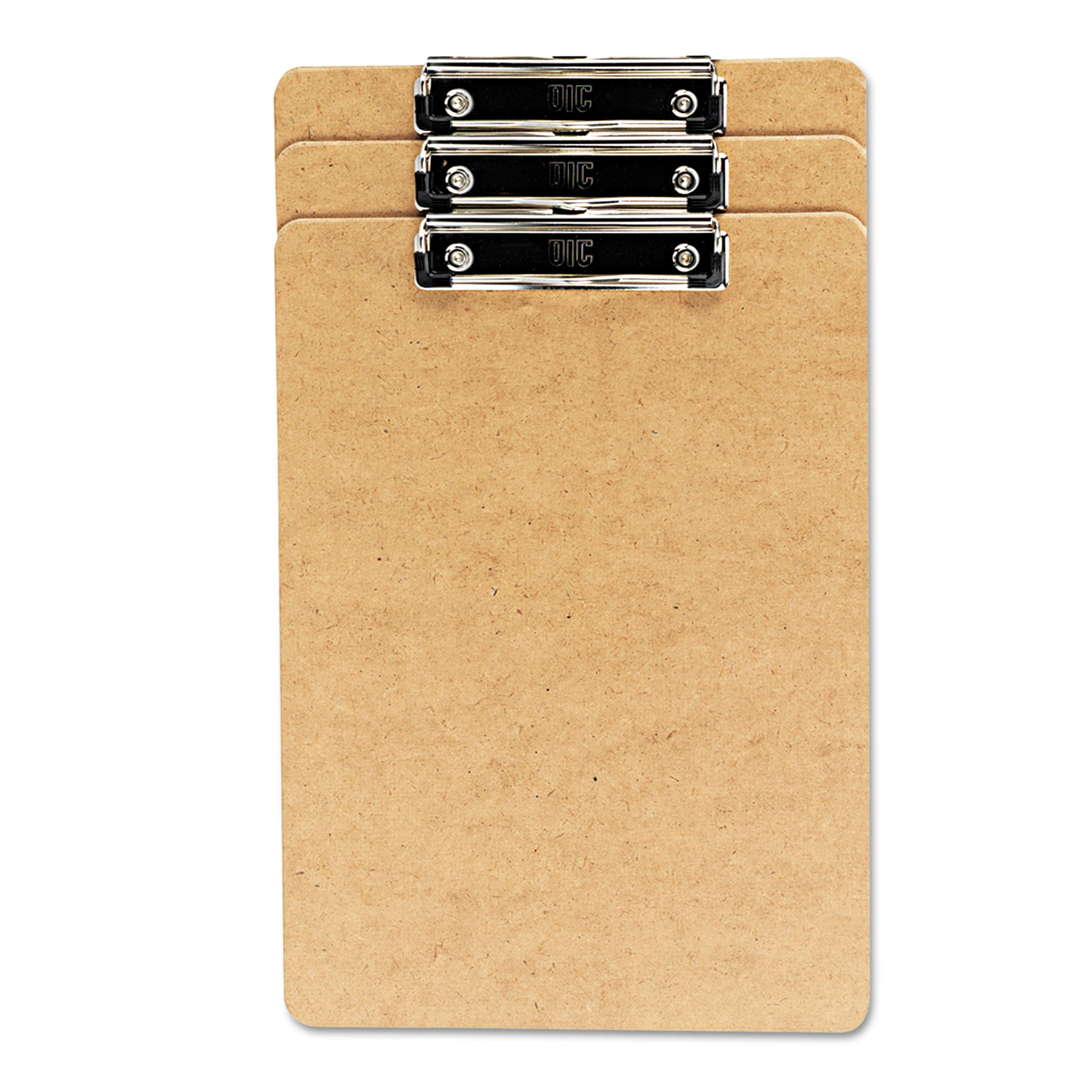 Universal UNV05561 Hardboard Clipboard with Low-Profile Clip, 1/2" Capacity, 6 x 9, Brown, 6/Pk