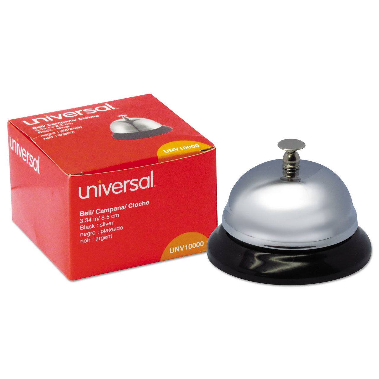 Universal UNV10000 Call Bell, 3-3/8" Diameter, Brushed Nickel