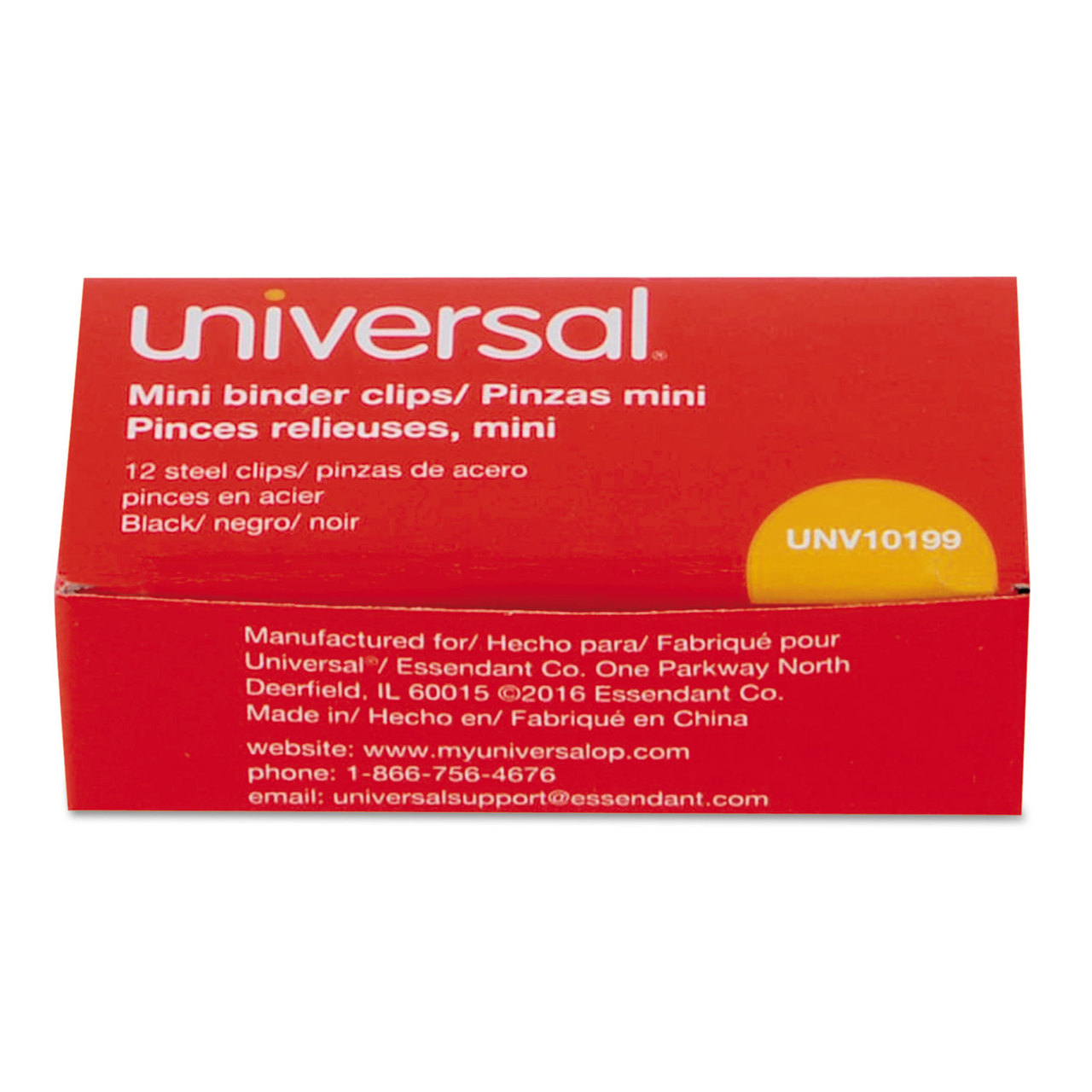 Universal UNV10199 Binder Clips, Mini, Black/Silver, Dozen