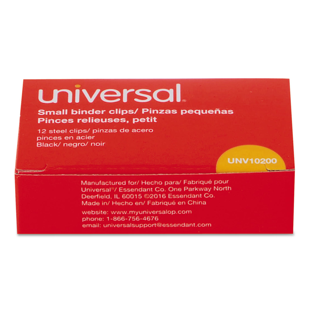 Universal UNV10200 Binder Clips, Small, Black/Silver, Dozen