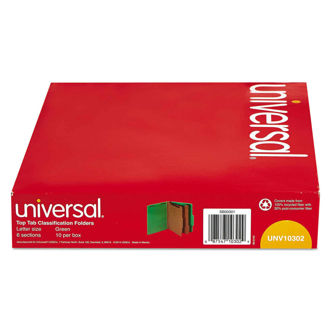 Universal UNV10301 Pressboard Classification Folders, Letter, Six-Section, Cobalt Blue, 10/Box