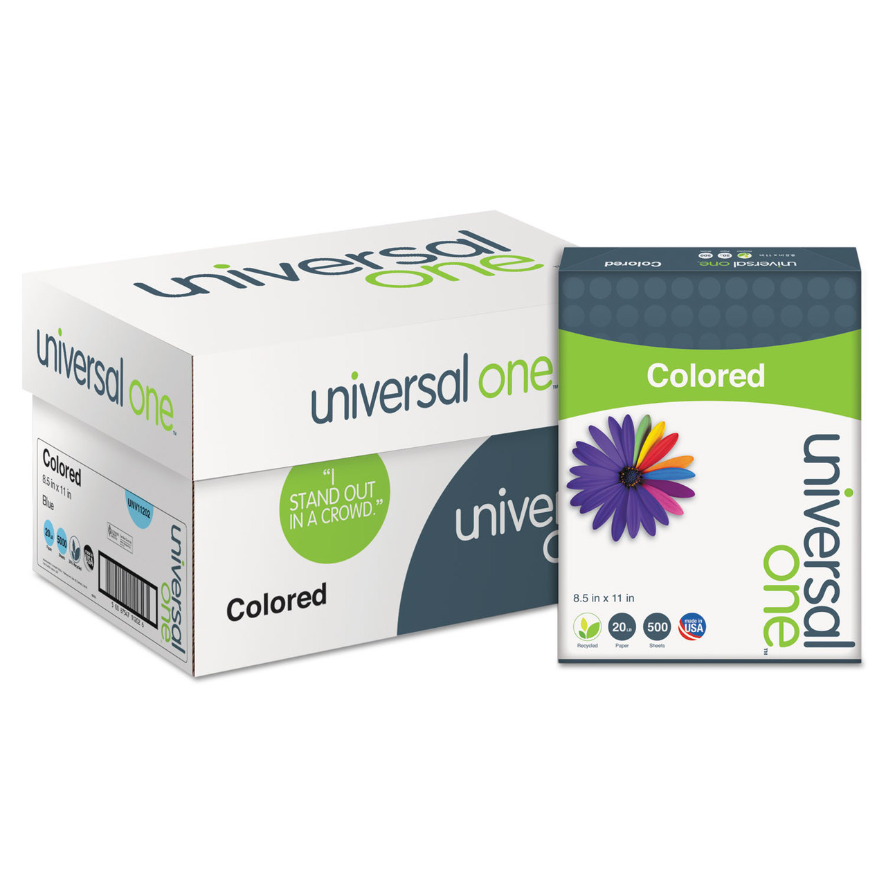 Universal UNV11201 Colored Paper, 20lb, 8-1/2 x 11, Canary, 500 Sheets/Ream