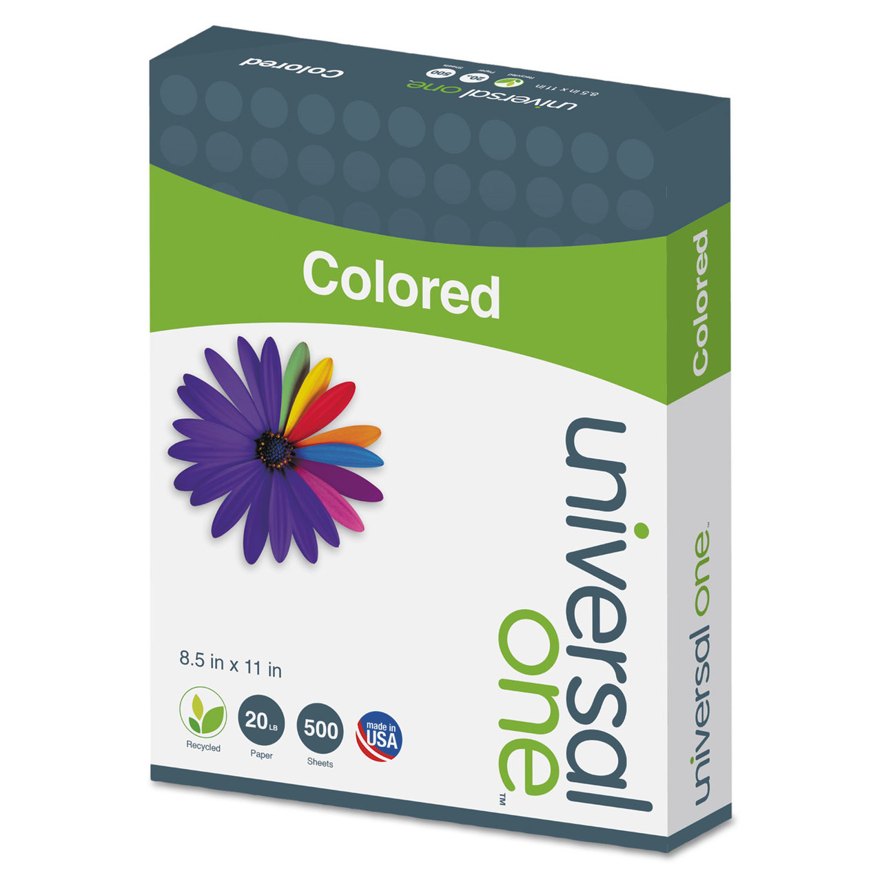 Universal UNV11202 Colored Paper, 20lb, 8-1/2 x 11, Blue, 500 Sheets/Ream