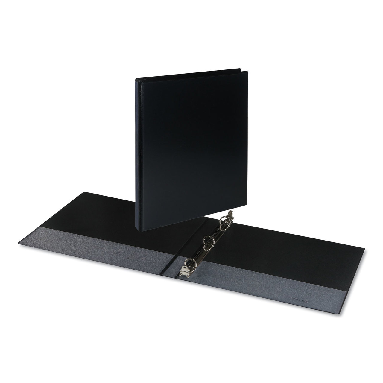 Universal UNV20701 Deluxe Round Ring View Binder, 1/2" Capacity, Black