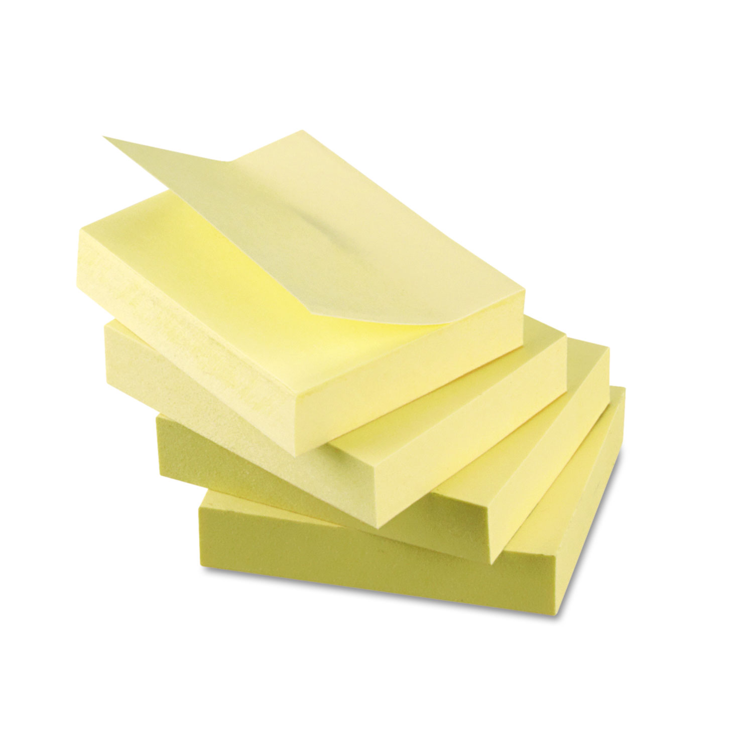 Universal UNV28068 Recycled Self-Stick Note Pads, 3 x 3, Yellow; 100-Sheet, 18/Pack