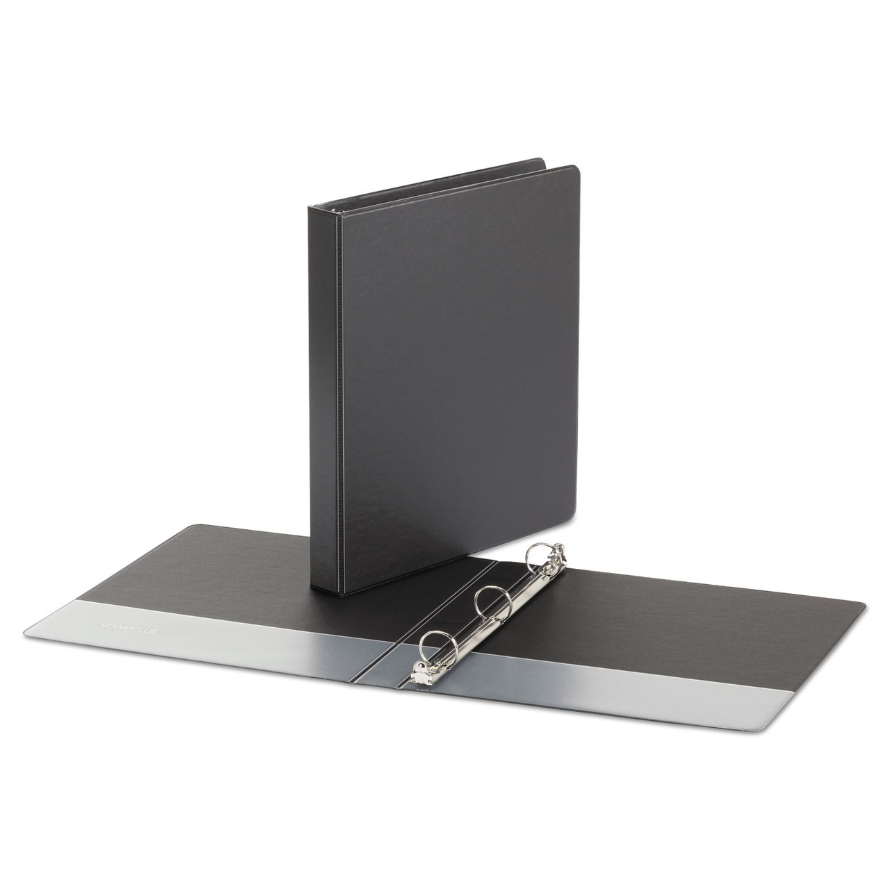 Universal UNV31401 Economy Non-View Round Ring Binder, 1" Capacity, Black