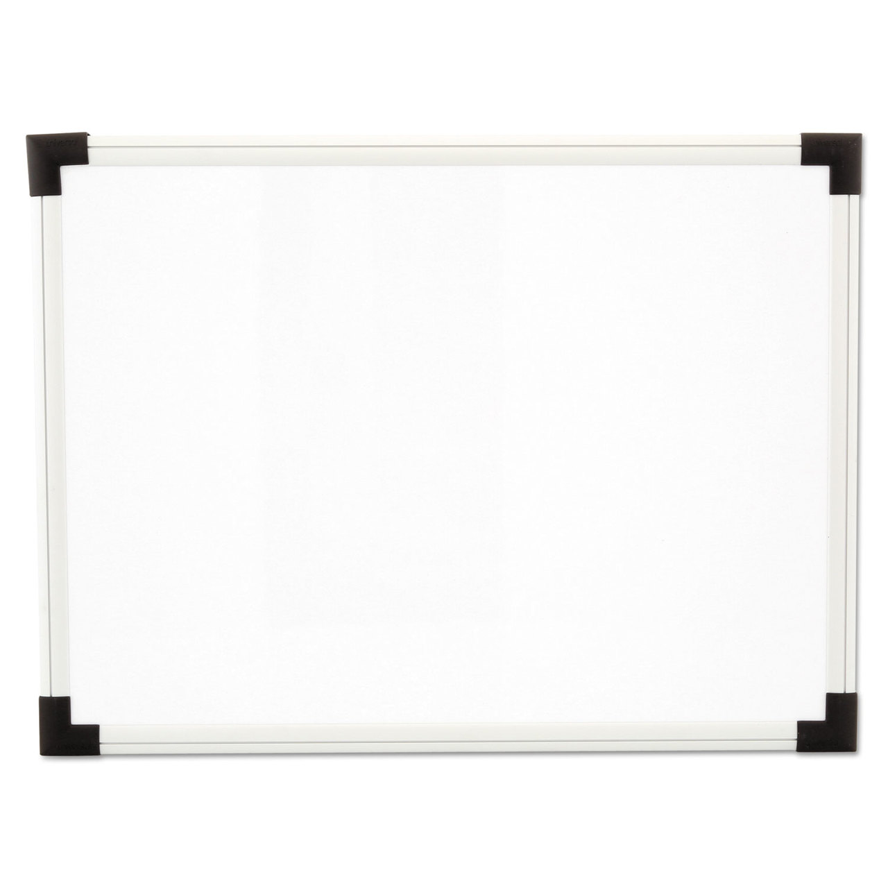 Universal UNV43722 Dry Erase Board, Melamine, 24 x 18, White, Black/Gray, Aluminum/Plastic Frame