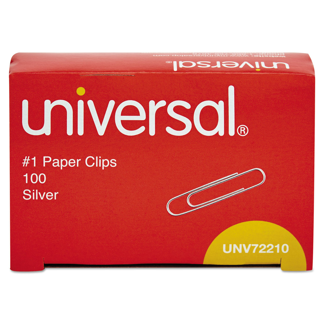 Universal UNV72210 Paper Clips, Small (No. 1), Silver, 1000/Pack