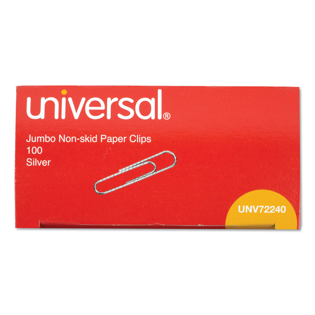 Universal UNV72240 Paper Clips, Jumbo, Silver, 1000/Pack