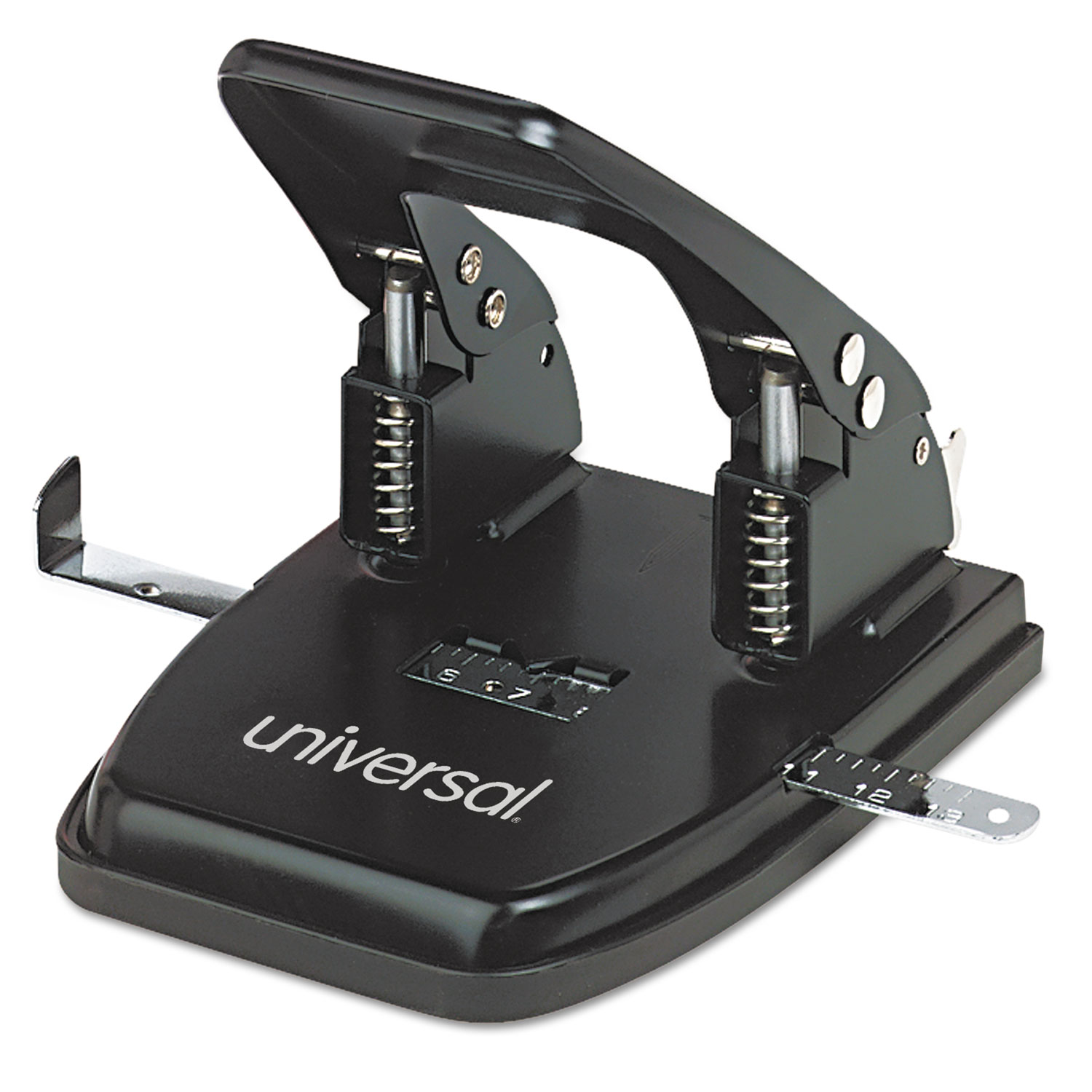 Universal UNV74222 30-Sheet Two-Hole Punch, 9/32" Holes, Black