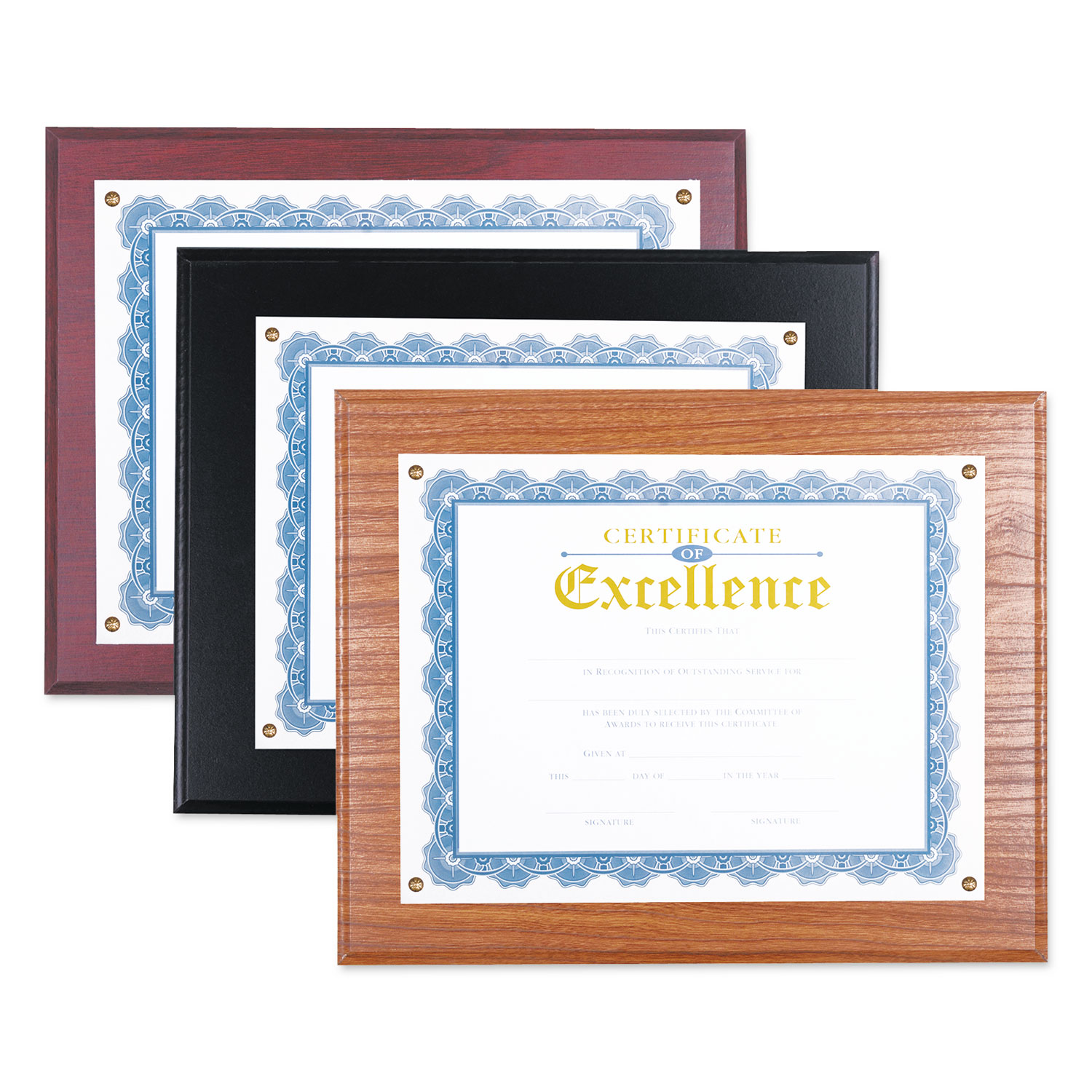Universal UNV76825 Award Plaque, 13 1/3" x 11", Mahogany