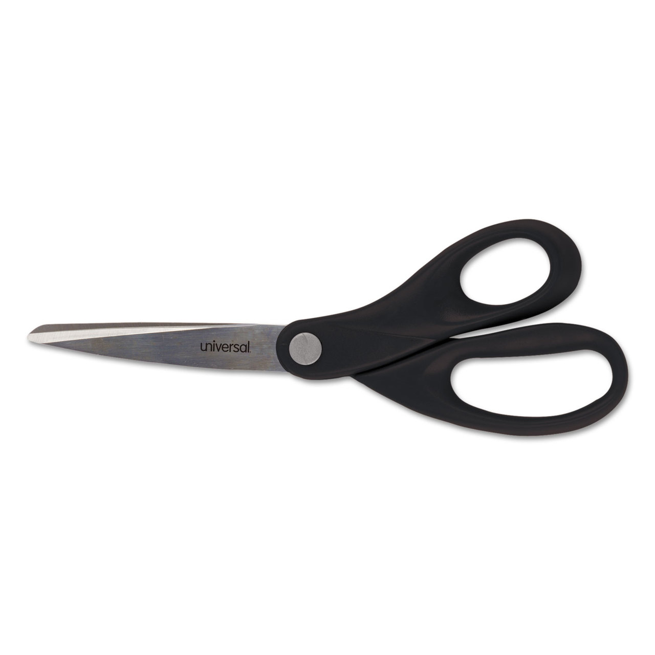 Universal UNV92009 Stainless Steel Office Scissors, 8" Long, Straight Handle, Black