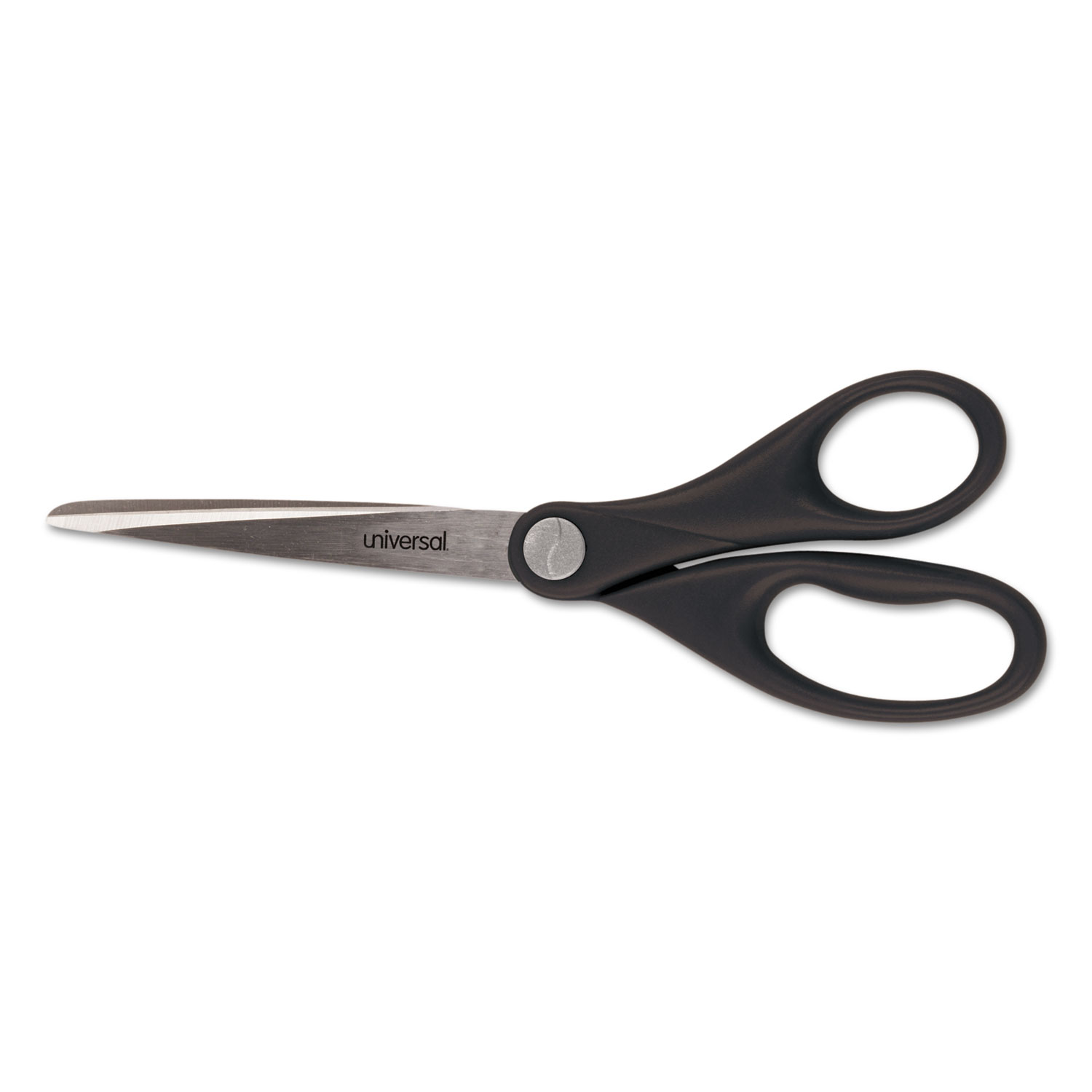 Universal UNV92009 Stainless Steel Office Scissors, 8" Long, Straight Handle, Black