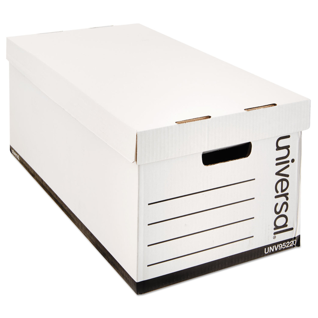 Universal UNV95220 Lift-Off Lid File Storage Box, Letter, Fiberboard, White, 12/Case