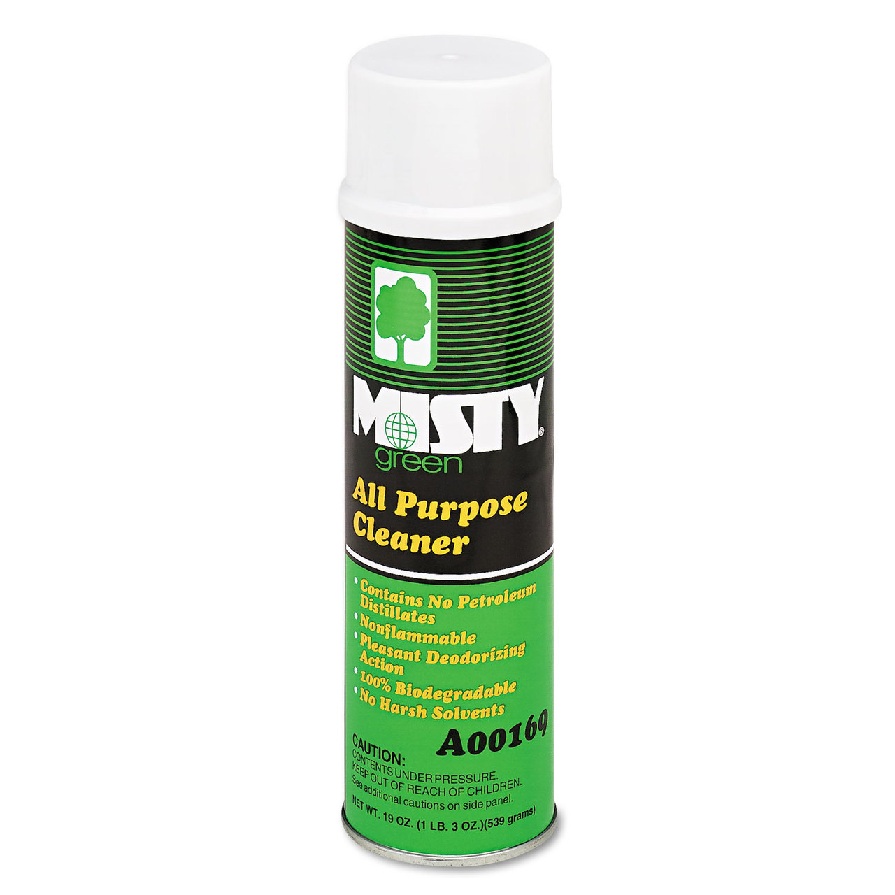Misty AMR1001583 Green All-Purpose Cleaner, Citrus Scent, 19oz Aerosol, 12/Case