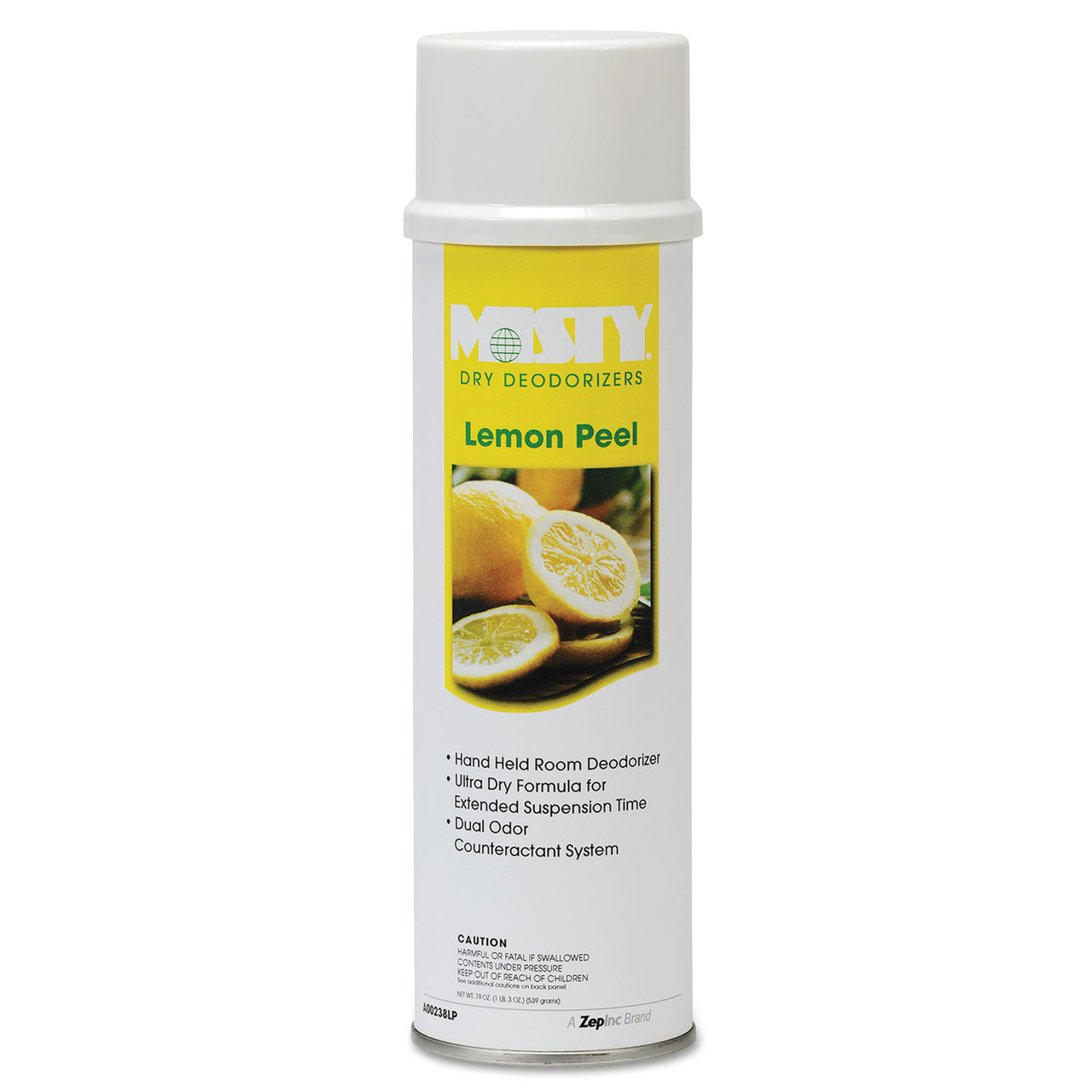 Misty AMR1001842 Handheld Air Deodorizer, Lemon Peel, 10oz Aerosol, 12/Case