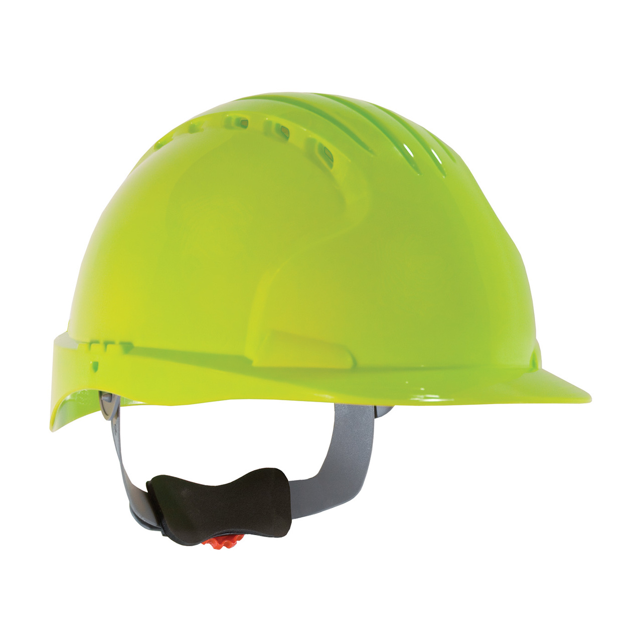 PIP 280-EV6151V Evolution Deluxe 6151 Standard Brim, Vented Hard Hat with HDPE Shell, 6-Point Polyester Suspension and Wheel Ratchet Adjustment Hi-Vis Yellow