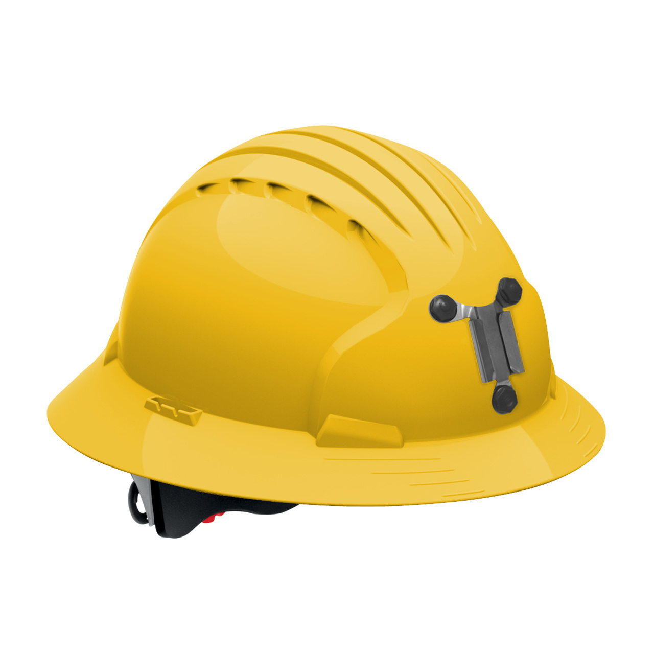 PIP 280-EV6161M Evolution Deluxe 6161 Full Brim Mining Hard Hat with HDPE Shell, 6-Point Polyester Suspension and Wheel Ratchet Adjustment Yellow