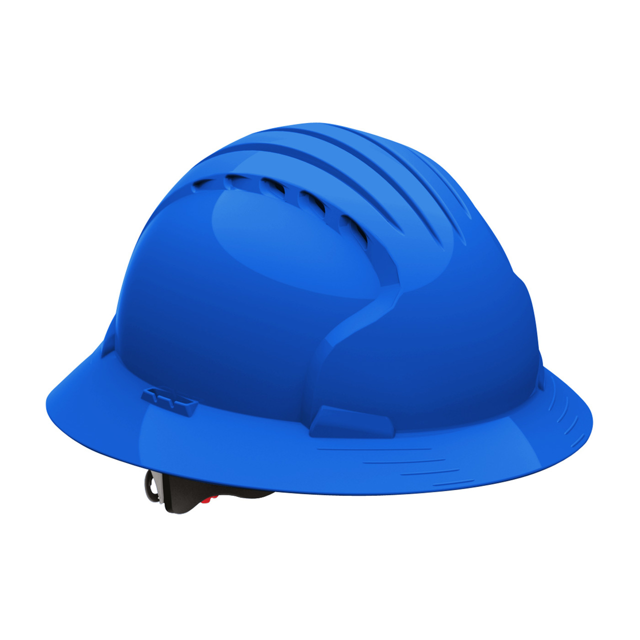 PIP 280-EV6161V Evolution Deluxe 6161 Vented, Full Brim Hard Hat with HDPE Shell, 6-Point Polyester Suspension and Wheel Ratchet Adjustment Blue