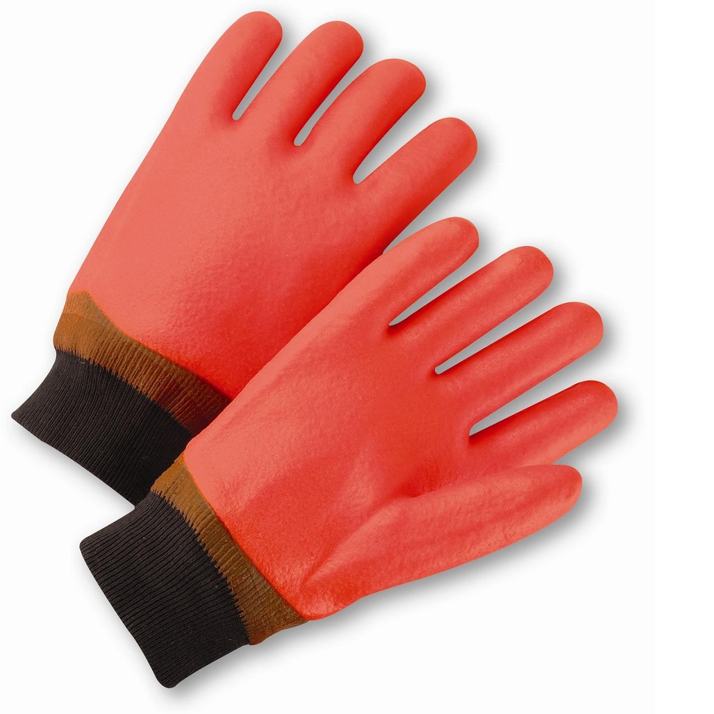 West Chester Protective Gear 1007OR Large Safety Orange PVC Coated Gloves