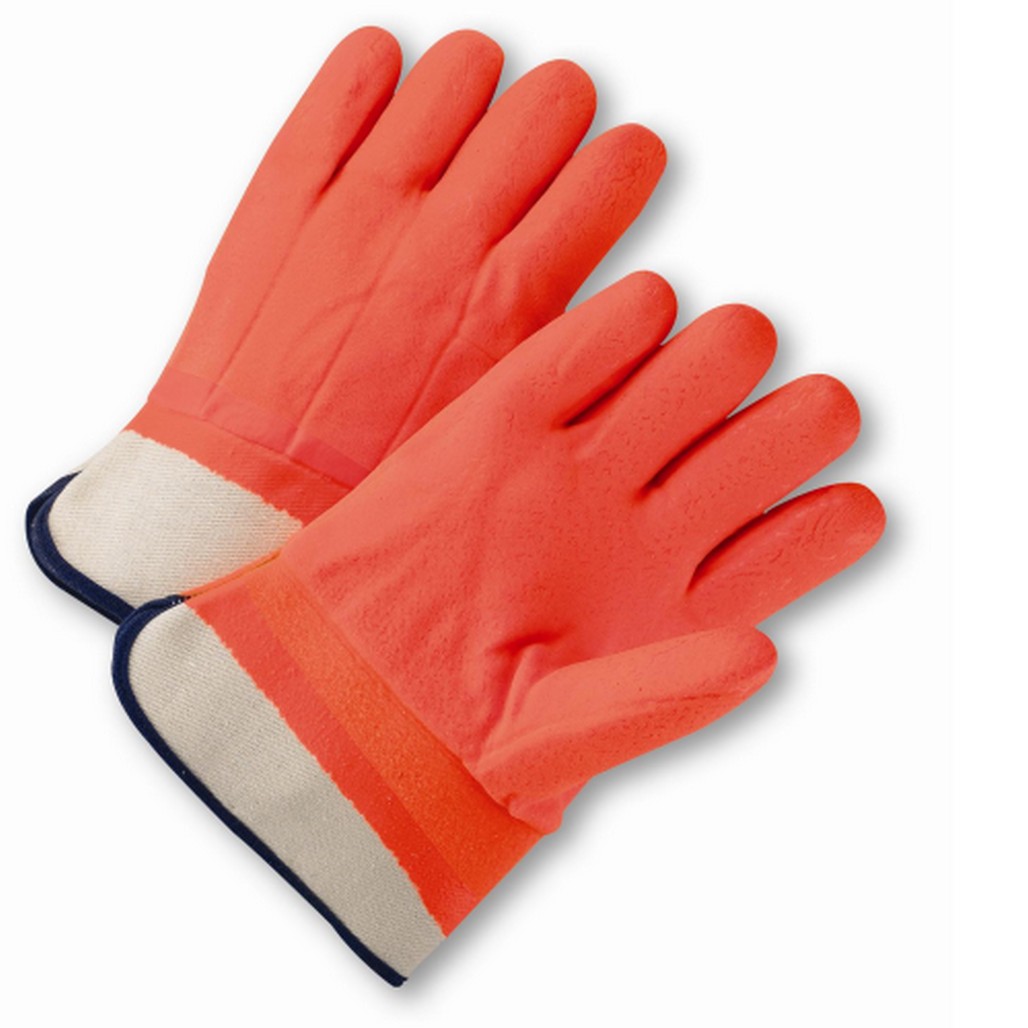 West Chester Protective Gear 1017ORF Large Safety Orange PVC Coated Gloves