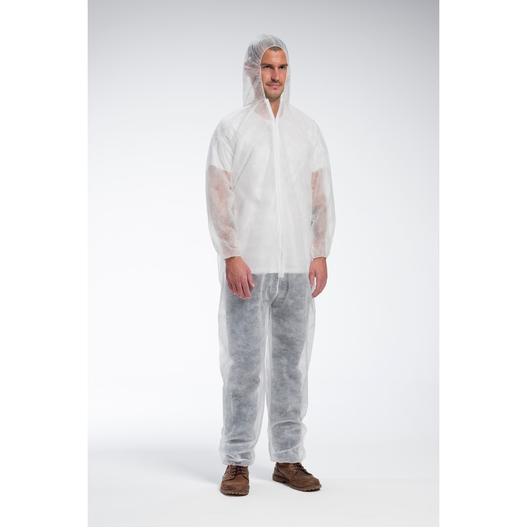 PIP Global Safety 3506 St. Wgt SBP Coverall-Hood El.Wr&Ank