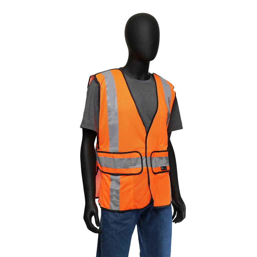 PIP Global Safety 47201/O One Size Hi-Viz Breakaway Safety Vest - Mesh (Class 2)