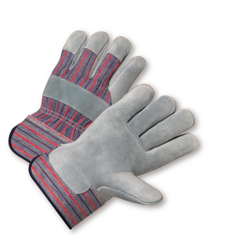 West Chester Protective Gear 558F Standard Split Cowhide Palm Rubberized Cuff Gloves, Red fleece lining