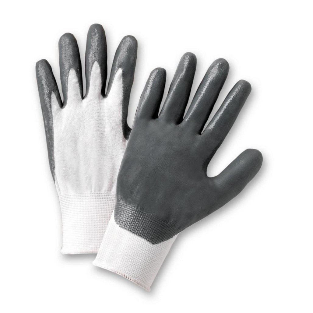 West Chester Protective Gear 713SNC/6 Size 6 Flat Nitrile Palm Coated Nylon Gloves