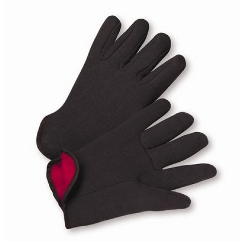 West Chester Protective Gear 755C Large 100% Cotton Brown Jersey Red Fleece Lined Gloves