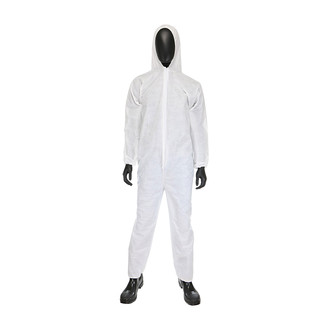 PIP Global Safety C3856 White 45g SMS Coverall Hood Elastic Wrist & Ankle