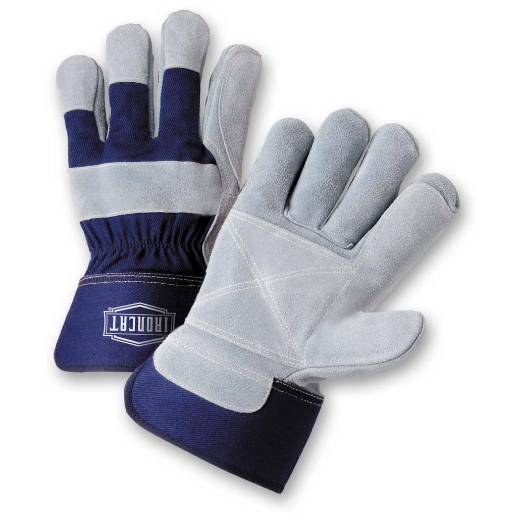 West Chester Protective Gear IC5DP Ironcat Premium Leather Double Palm with Knuckle Strap Safety Cuff