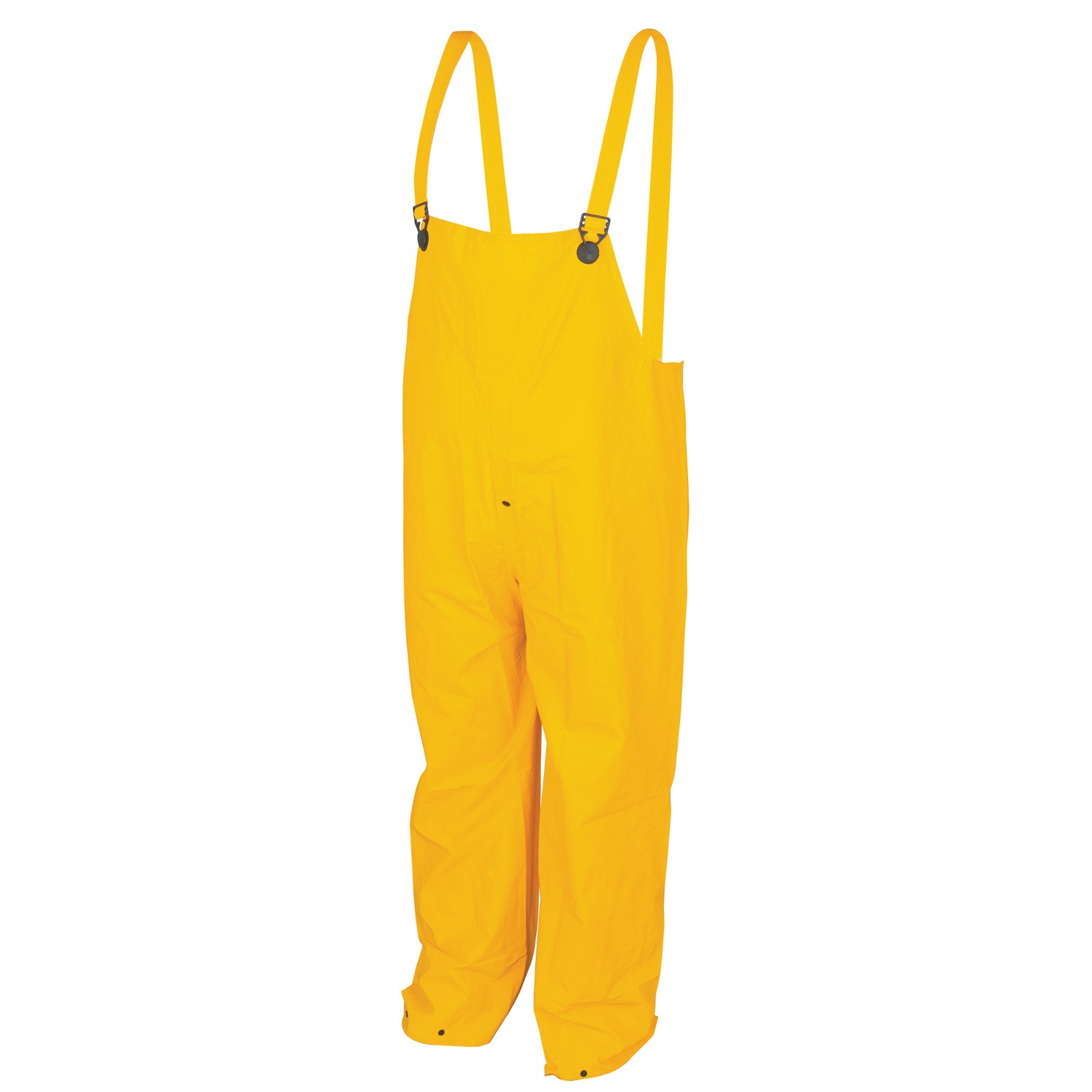MCR Safety 200BPS Classic, .35mm PVC/Polyester Bib Pant,Snap Fly, Partial Elastic Suspender, Yellow